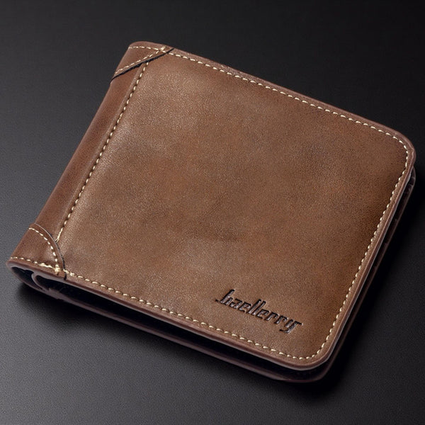 新款男士钱包高级感短款跨境复古多卡位软皮錢包男款钱夹wallet