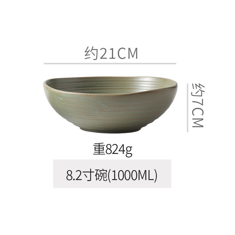 Vintage chic ceramic dinnerware - restaurant & hotel grade, unique ribbed design, steak & western cuisine plates, high-style deep dishes for home use