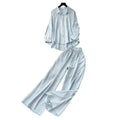 Casual fashionablesuit women's lazy style sense of designasymmetricallong sleevesshirthigh waistloose pantsstraight-leg pantstwo-piece set