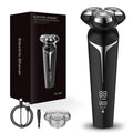 Personalized electric shaver 3-head floating double-ring knife net anti-pinch whole body washable smart digital display shaver