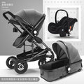 Customized black tube [cool gray] four-wheel rubber trolley + basket