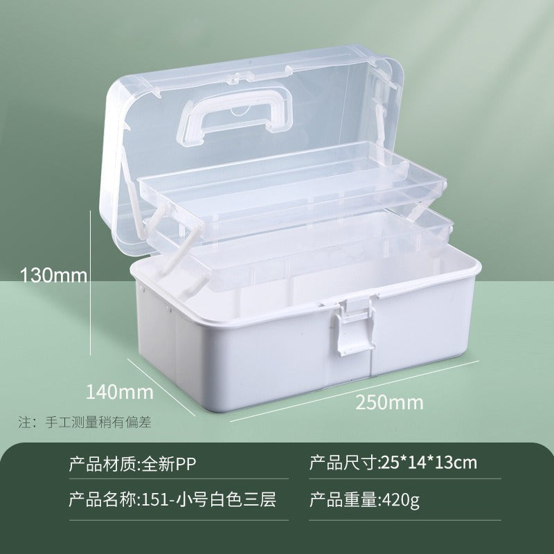 Baolian Art Student Toolbox Household Painting Brush Calligraphy Storage Box Transparent Painting Box Multifunctional Storage Box