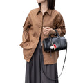 Genuine leather pillow bag women's 2024 new top layer vegetable tanned cowhide fashioneasiest for match soft leather satchel women's bag crossbody bag