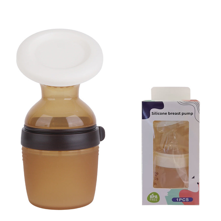 English Boxed silicone breast pump Anti-spill breast milk collector Manual breast pump Free hand milk collector Wholesale