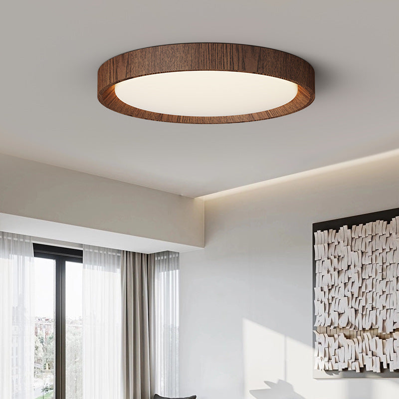 [Strict selection] Advanced sense wabi-sabi wind home eye protection full spectrum room light retro walnut pattern study lamp