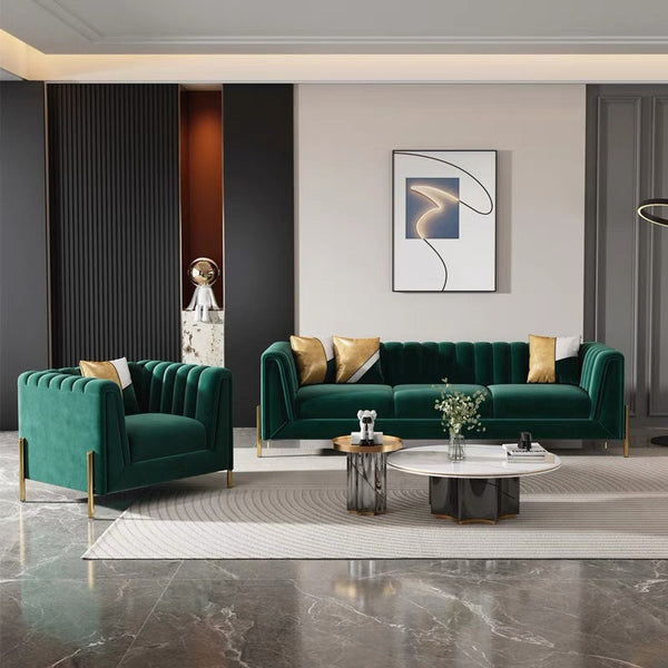 New American light luxury living room fabric sofa combination Nordic modern simple small apartment straight row velvet furniture