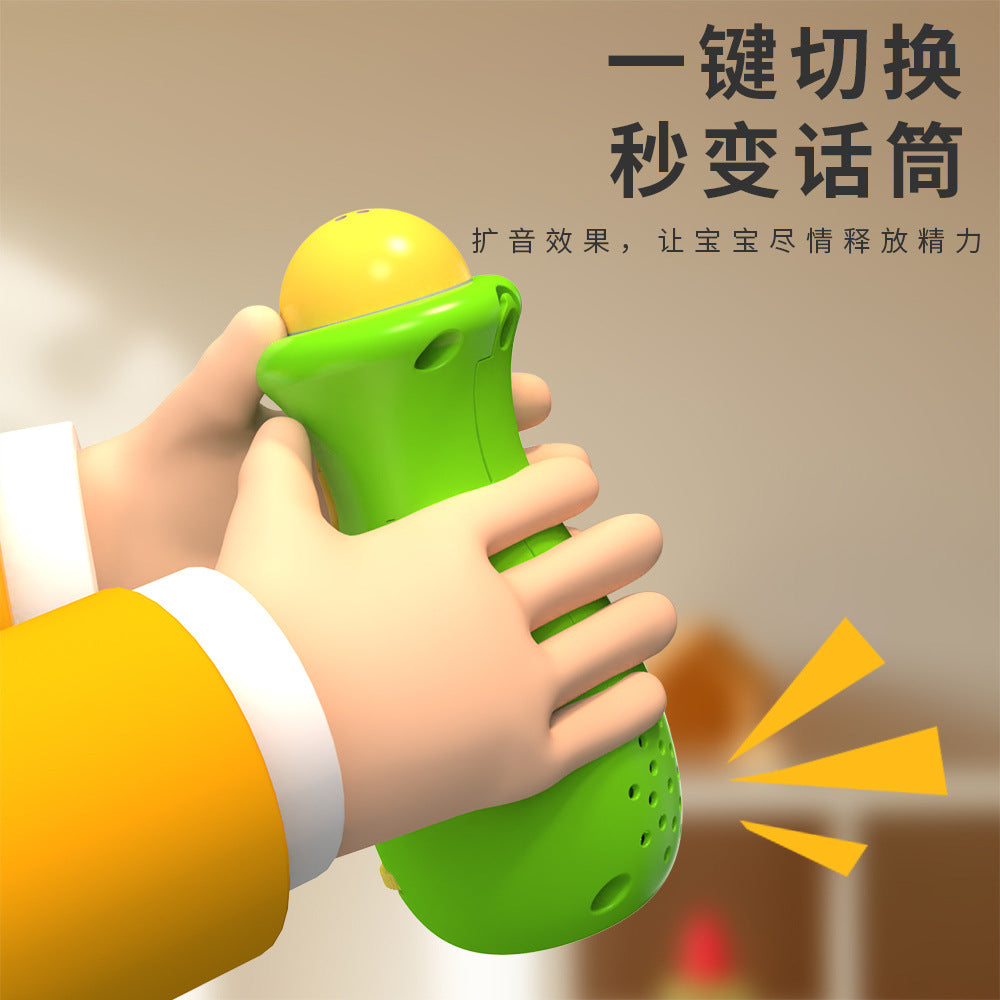 Kids' projector flashlight microphone toy - early education pattern recognition musical light-up toy - wholesale for street vendors