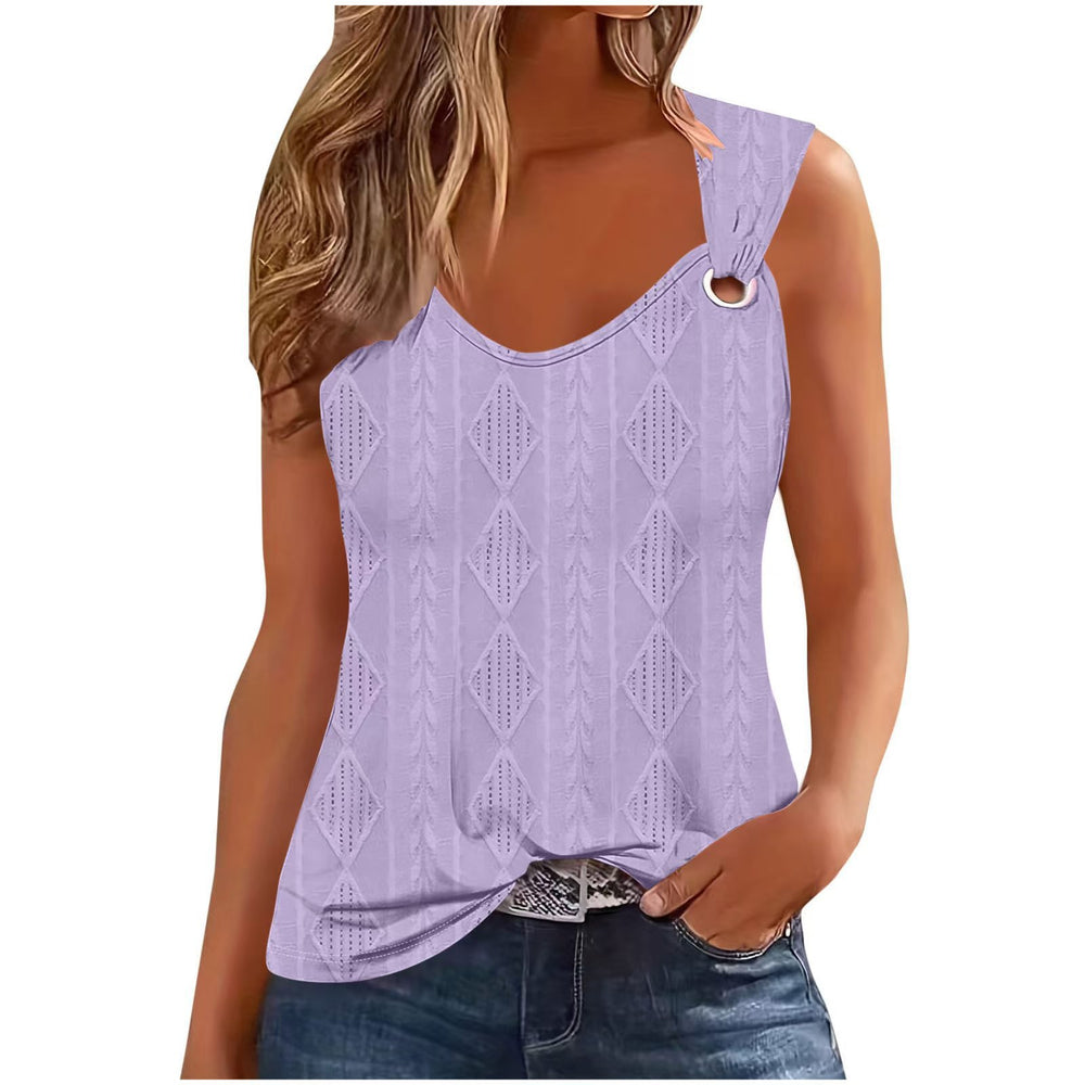cross-border fashion sexy minimalist women's v-neck sleeveless solid color sweet tank top