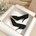 Xd huizhou autumn new patent leather flats wool flats black stiletto heel european and american fashion elegant metal pointed toe