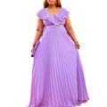 C8486p with belt summer european and american women's clothing fashion sexy ruffles pleated large skirt long skirt foreign trade dress
