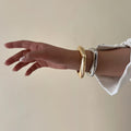 Wholesale shiny bangle bracelets - european & american style cross-border jewelry accessories - square, unique bangle - metal spring bracelet - open cuff for women