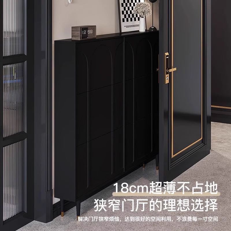 Cream style ultra-thin tipping shoe cabinet for home door small narrow entrance multi-layer entrance cabinet new arrival 2025 popular shoe rack