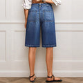 Amazon  fashionexport cross-border washed elastic mid-waiststraight-legjeansretro brushed mid-pants for women
