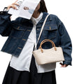 Elegant large-capacity niche style women's genuine leather satchel bag new arrivalins crossbody bag women's summer cowhide classy sense of woven