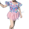 Ins style baby girl swimsuit cute cartoon one-piece mermaid princess dress swimwear toddler swim suit