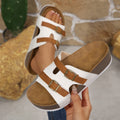 Wholesale women's plus size platform wedge sandals with ankle strap - new  summer collection, lightweight foam sole beach shoes
