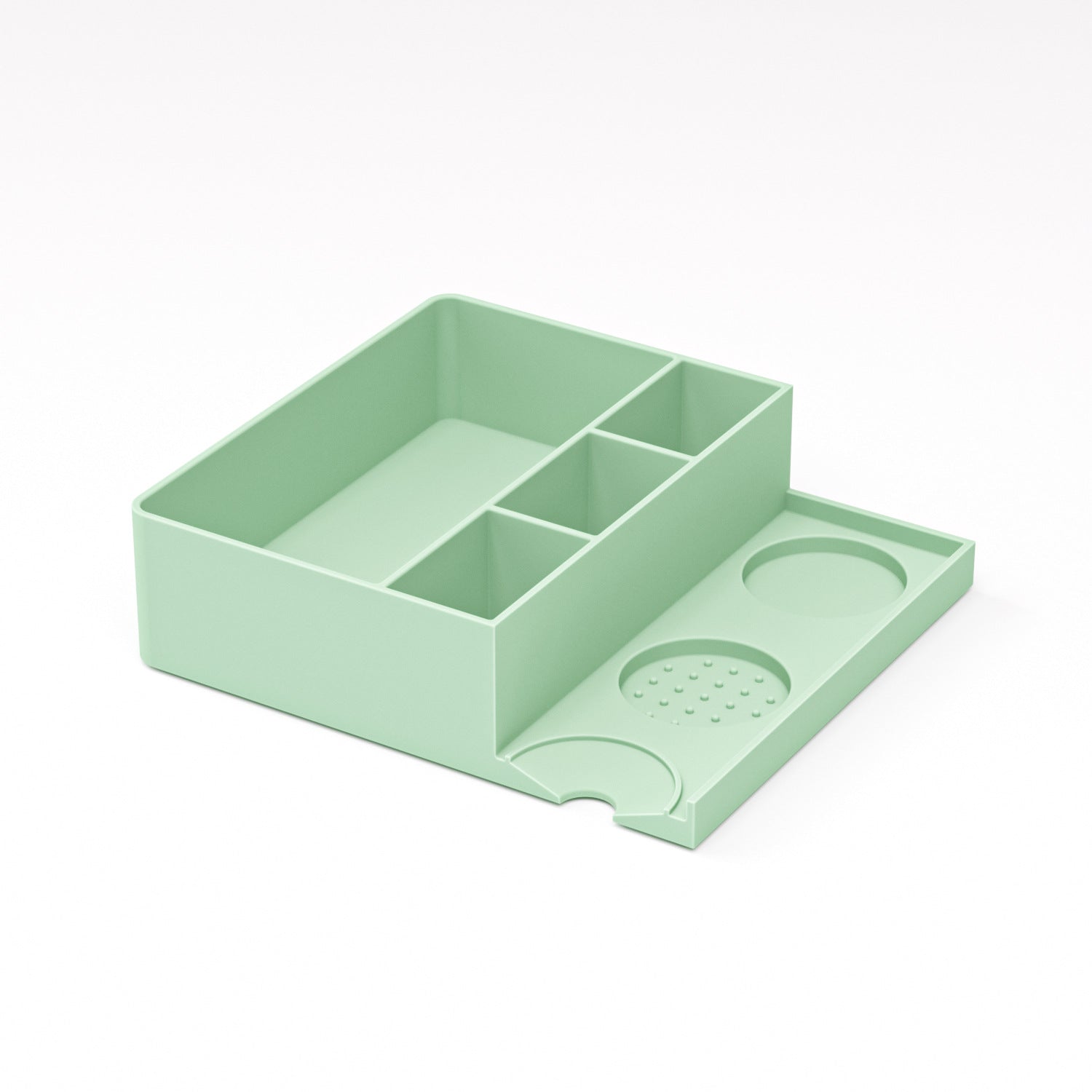 Multifunctional silicone pressing powder with base, bar, coffee grounds storage box, utensils, base, cloth powder set