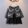 4 girls' stylish outfit set - new autumn collection - trendy princess style mesh dress with chanel-inspired design - 5-piece skirt set - ages 3+