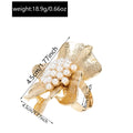 Wholesale floral rings - cross-border vintage statement pearl jewelry - women's high-end baroque irregular open ring