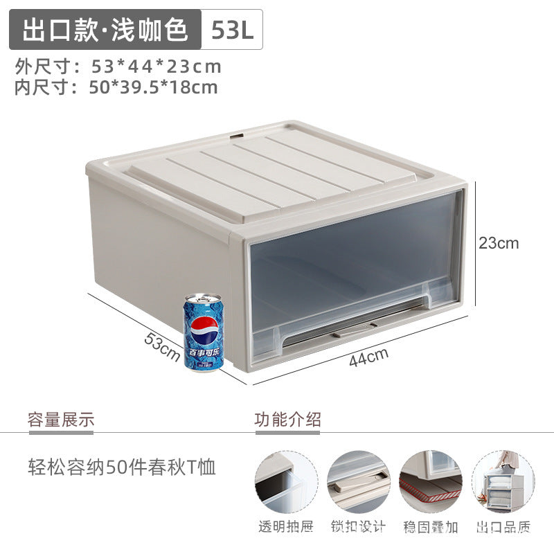 Younai transparent storage cabinet plastic finishing box wardrobe snack storage box clothes clothing drawer storage box