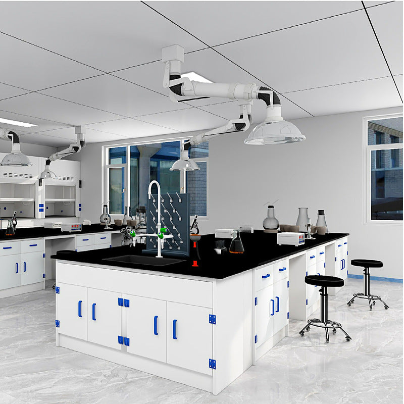 PP central bench experimental bench chemical laboratory bench edge workbench acid and alkali test console hanging cabinet experimental table