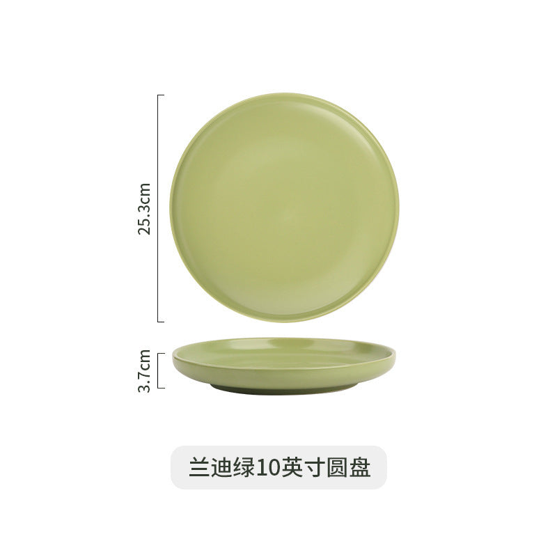Scandinavianins style casualpure colorfor home breakfast plate, high-looking ceramic steak plate, dessert plate, pasta plate