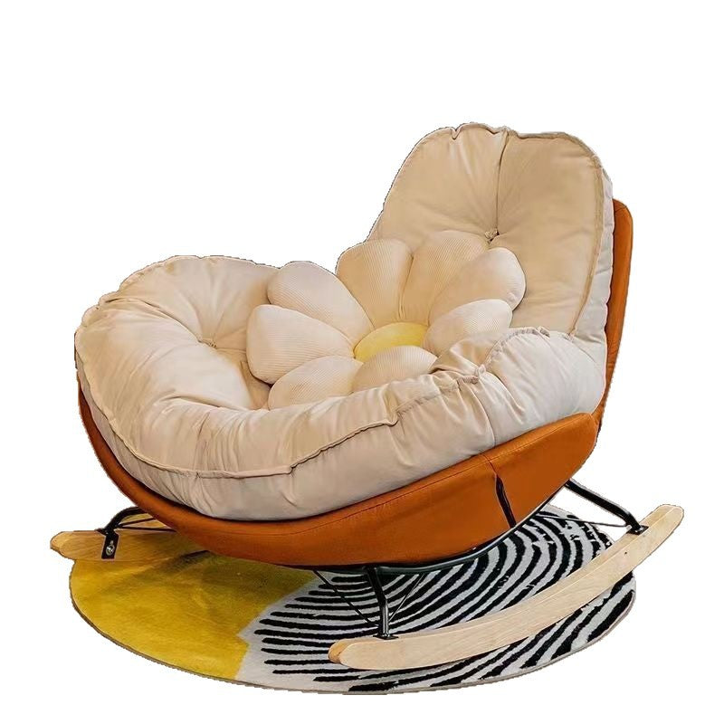 Lazy sofa eggshell scandinavian style bedroom casual single sofa can lie down and sleep new arrival metal penguin rocking chair