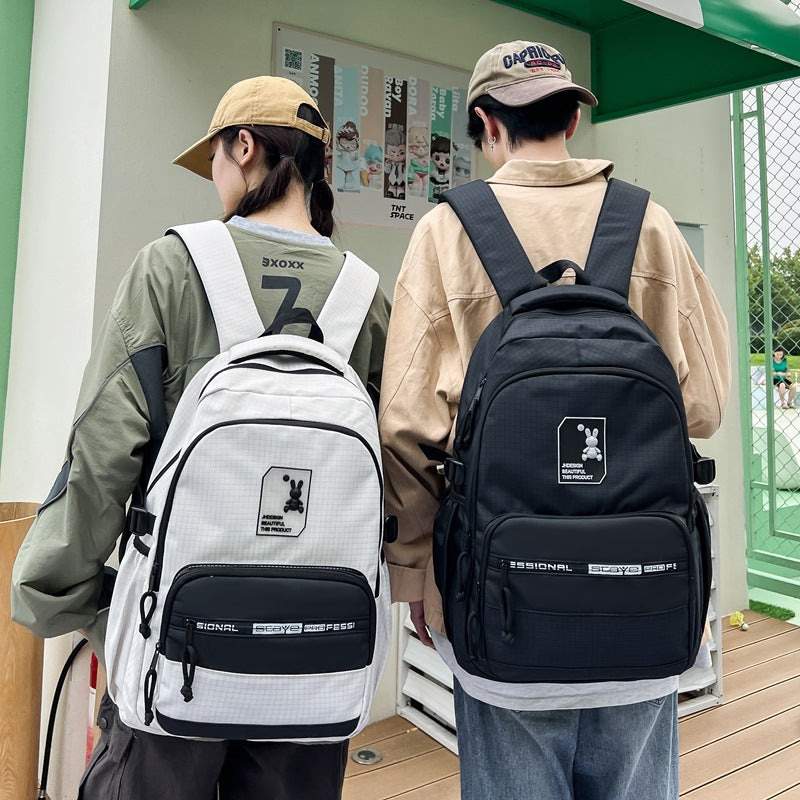 New large-capacity high school backpack, student schoolbag, simple female college bag, casual versatile travel backpack