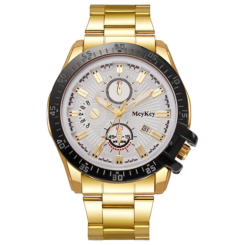 Wholesale and dropshipping: trendy new arrival - hot-selling, stylish men's watch with three-eyed calendar design. direct from the manufacturer