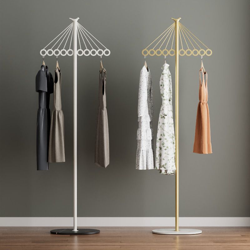Luxury-feel metal coat rack with sturdy base - freestanding overcoat and windbreaker storage rack with multiple hooks for decorative storage