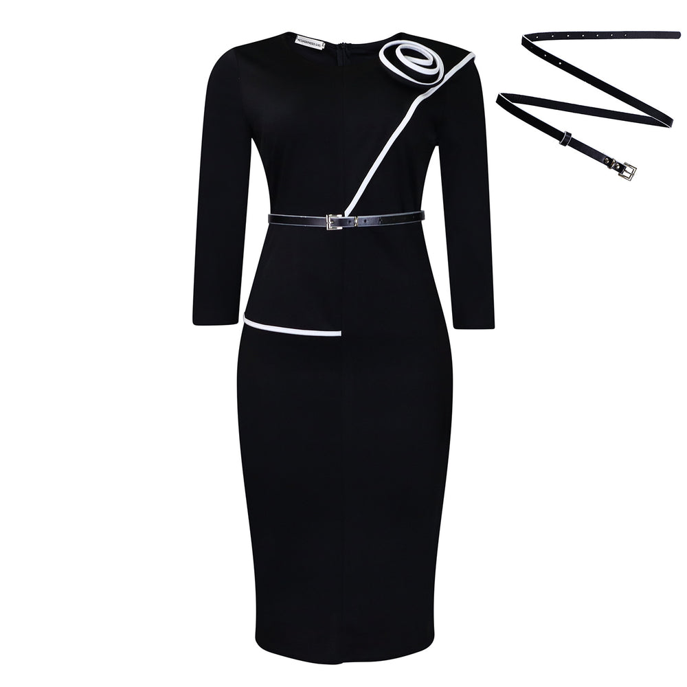 D3299 european and american style women's clothing  autumn/winter new arrivals solid color bodycon pencil skirt ol african dress
