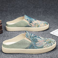Canvas men's shoes summer breathable lazy thousand-layer bottom one-leg old beijing cloth shoes office sneakers half drag men's style