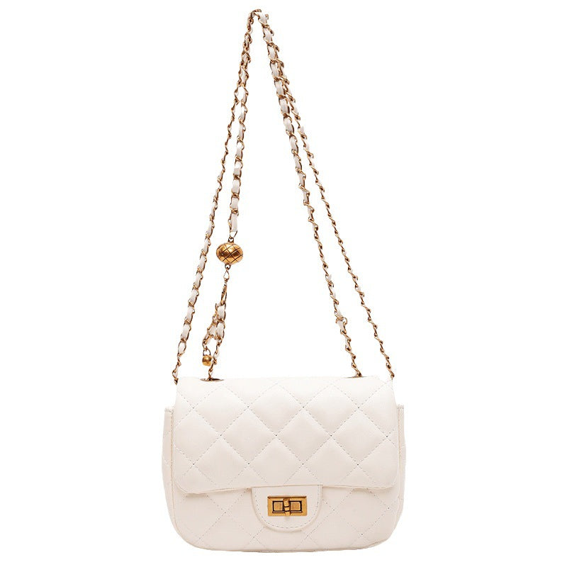 Small square bag women 2025 new trendy fashion diamond chain bag embroidery thread foreign style single shoulder messenger bag women