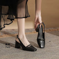 Niche stylesense of designelegant high heels spring summernew arrivalretrocasualcasual square toe heightening to show leg length sandals