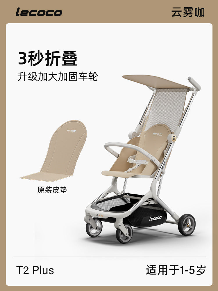 Leka pocket car T2max four-wheel baby stroller, light and foldable, can board, can sit and lie down, walk the baby artifact