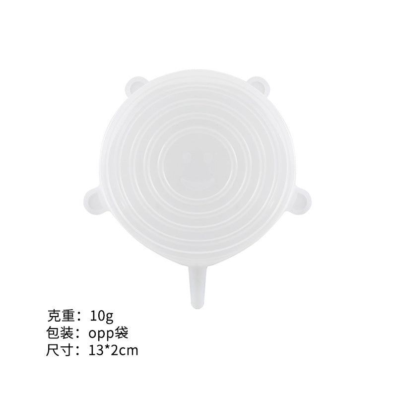 Silicone food storage lid set - 6 piece stretchable airtight bowl covers - food grade silicone reusable square lids