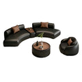 new luxury black semi-circular office sofa set - ideal for business meetings and reception areas