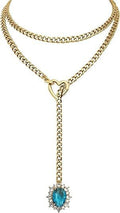 Gold chain blue zircon