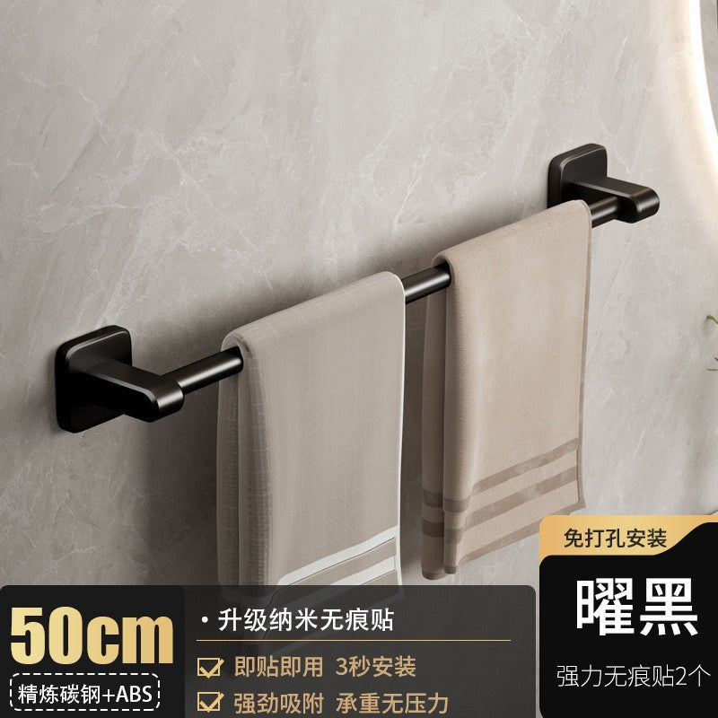 White towel rack, toilet non-punching wall rack, bathroom double single rod toilet, toilet storage hanger
