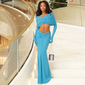 Exportfashion style women's clothing autumnew arrivalfashion pleated sexycrop top ribbon long skirt suit
