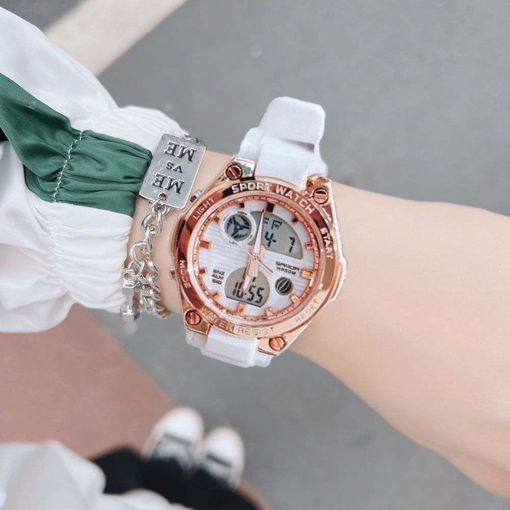 Teen girls' watch - trendy student style, middle & high school, kids' sports watch, luminous, waterproof, multifunctional electronic watch for girls