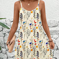 Real shot, in-stock, european and american style, cross-border e-commerce,  printed camisole dress