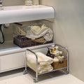 Vintage-style laundry hamper - mobile laundry basket cart - large capacity laundry basket - bathroom laundry basket organizer