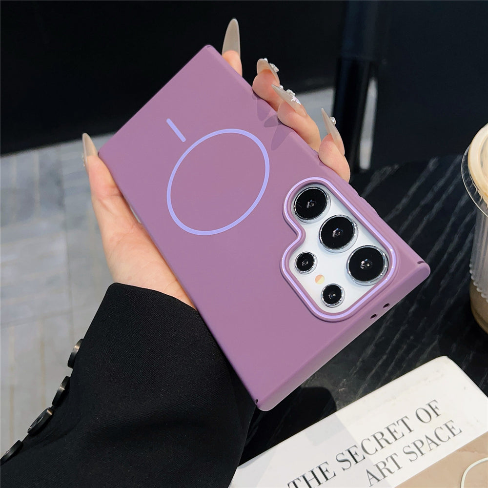 Suitable for samsung s26ultra soft fine ring magnetic phone case s25plus skin-feeling magnetic anti-fall protective case