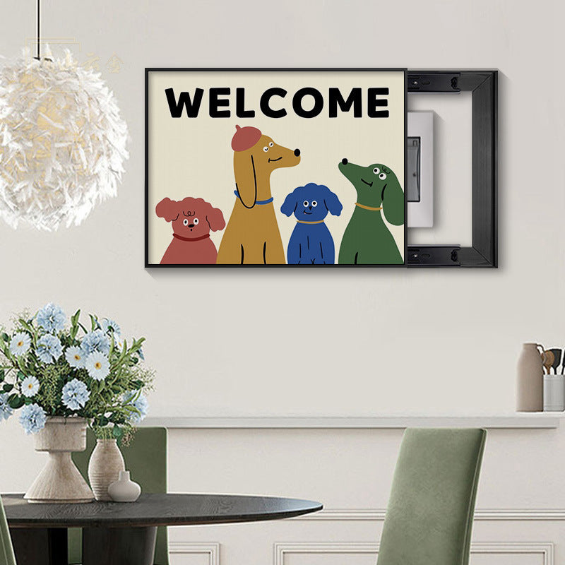 Dopamine ins meter box decorative painting 2024 new distribution box blocking mural switch box hanging painting