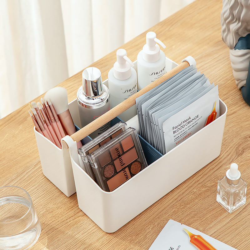 Portable cosmetics storage box needle and thread data cable remote control storage box fresh partition desktop storage box