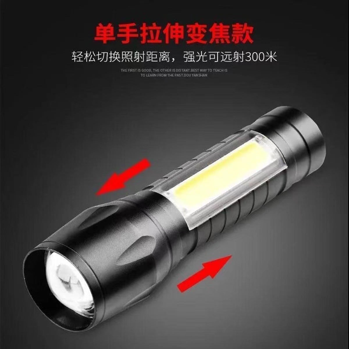 LED Mini Flashlight Long-lasting battery life Explosion-proof outdoor portable emergency lighting Outdoor USB charging