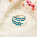 popular stainless steel leaf ring niche design popular versatile colorful oil dripping ring for women wholesale