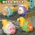 Mini cartoon inertia car - cute pet, educational toy for kids, baby inertia toy car, construction vehicle for little boys