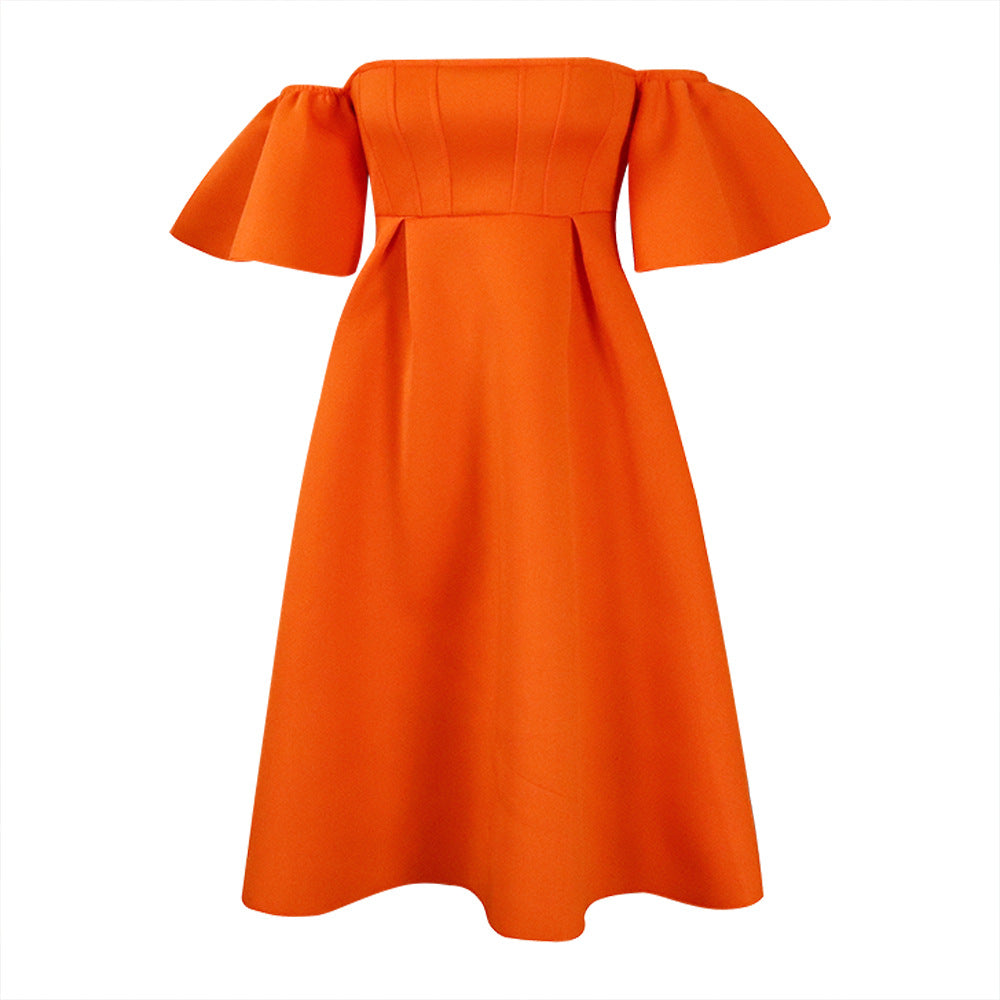 D265 cross-border women's fashion  summer new one-shoulder bandeau evening gown party plus size european and american style dress
